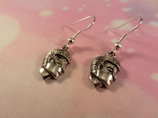 Preview: Männerkopf Ohrringe Vintage Optik man heat